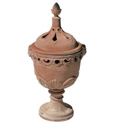 Italian Terracotta Decorative Urn with Lid