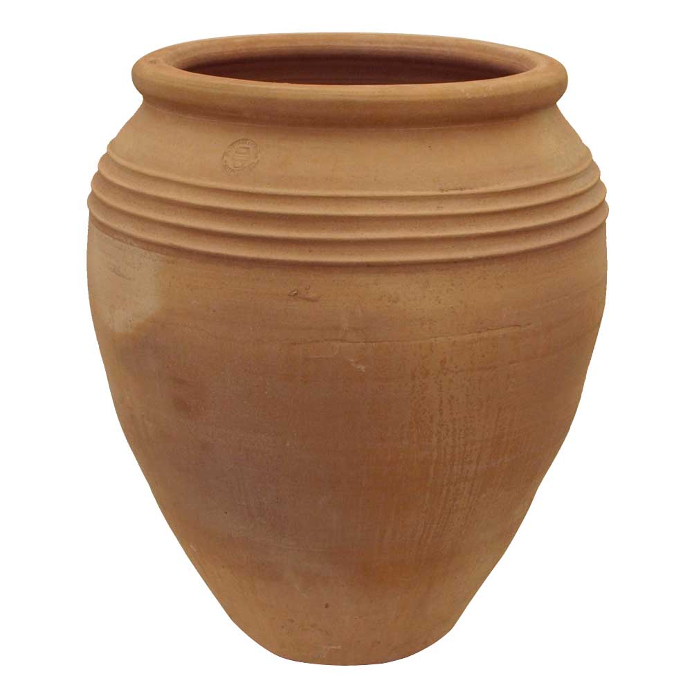 Greek Terracotta Conical Ribbed Jar