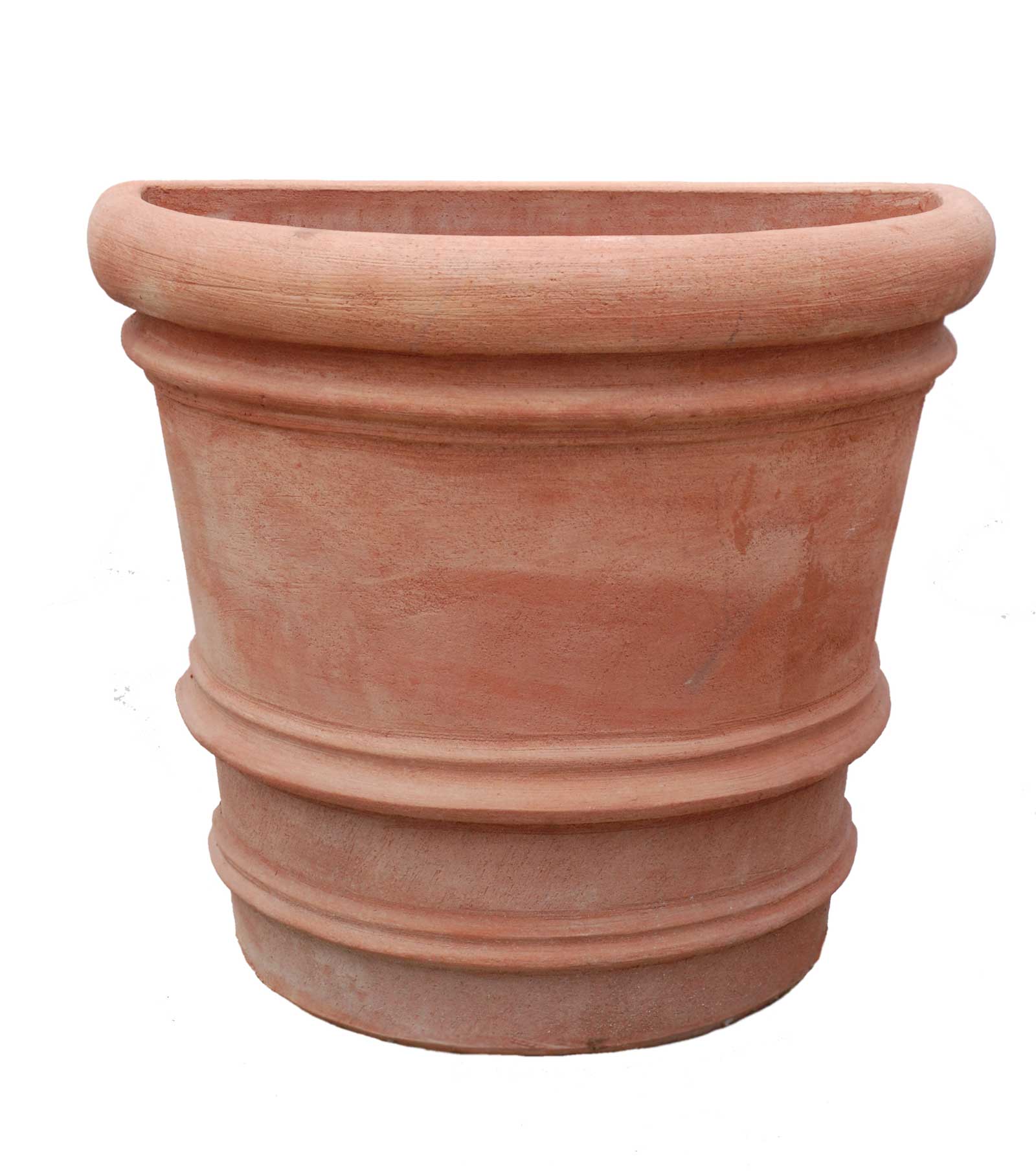 Italian Terracotta Ribbed Half Wall Pot