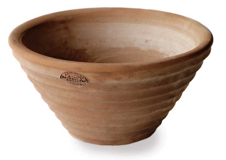 Italian Terracotta Ribbed Low Bowl