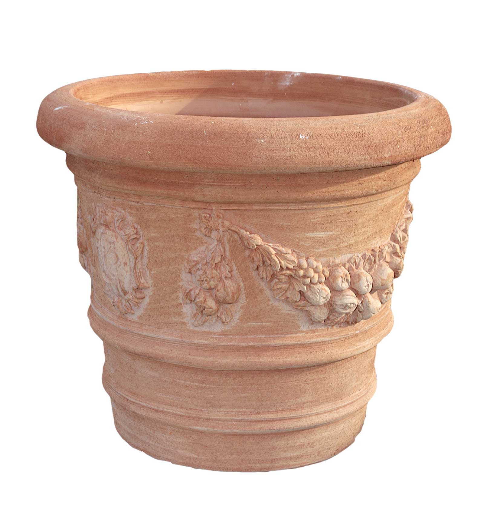 Classic Italian  Terracotta  Vaso Florence Festonato Atlas 