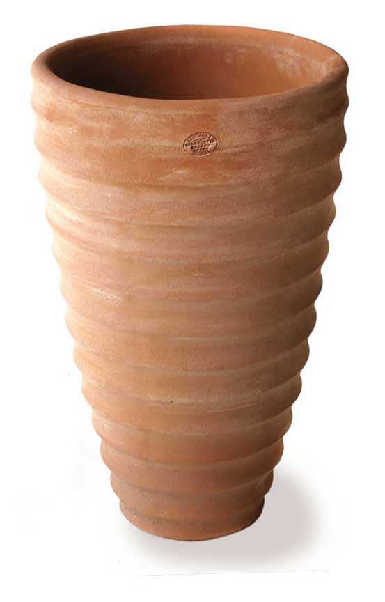 Italian Terracotta Tall Ribbed Planter