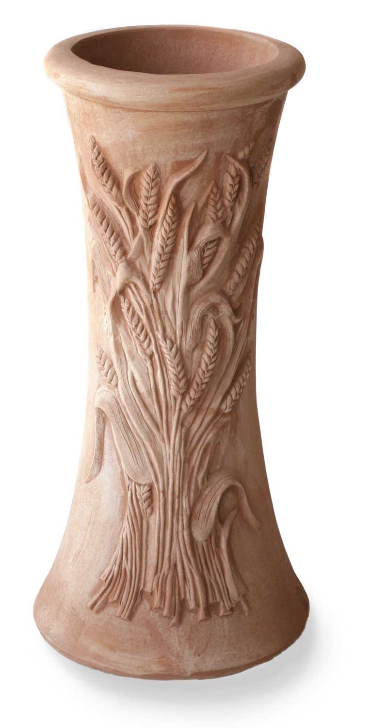 Italian Terracotta Vase with Wheat Sheath