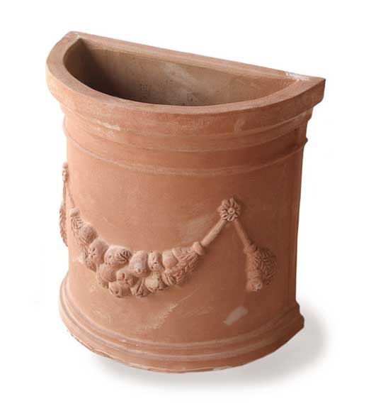 Italian Terracotta Wall Planter with Garlands