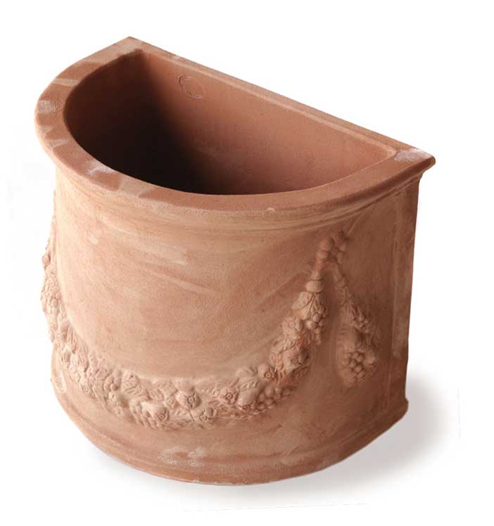 Italian Terracotta Wall Planter with Garlands