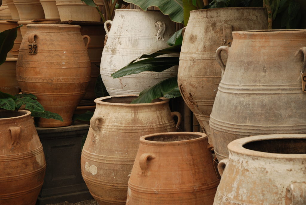 Mediterranean style Old Greek jar collection