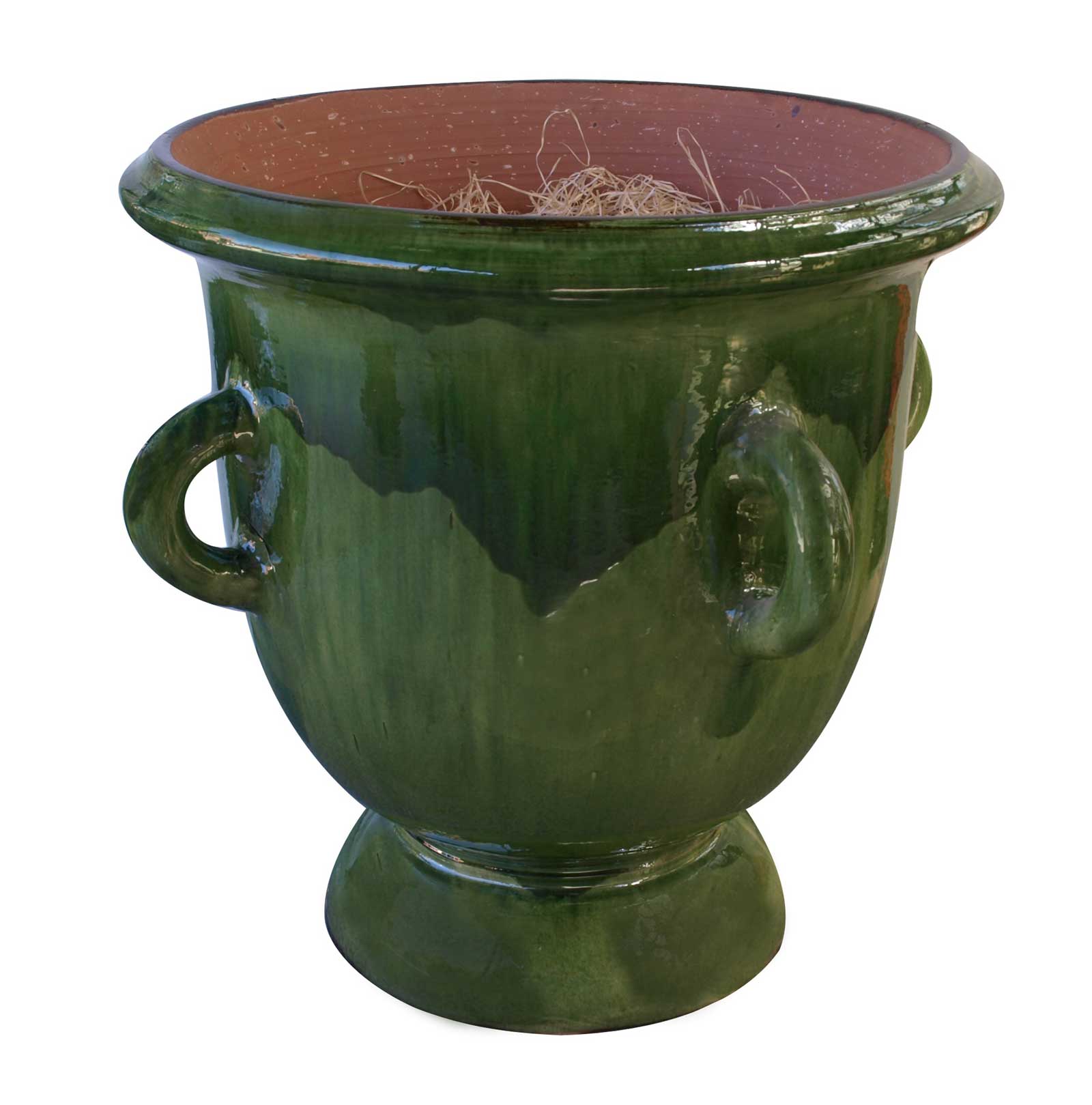 French Anduze 4 Handle Planter in Green