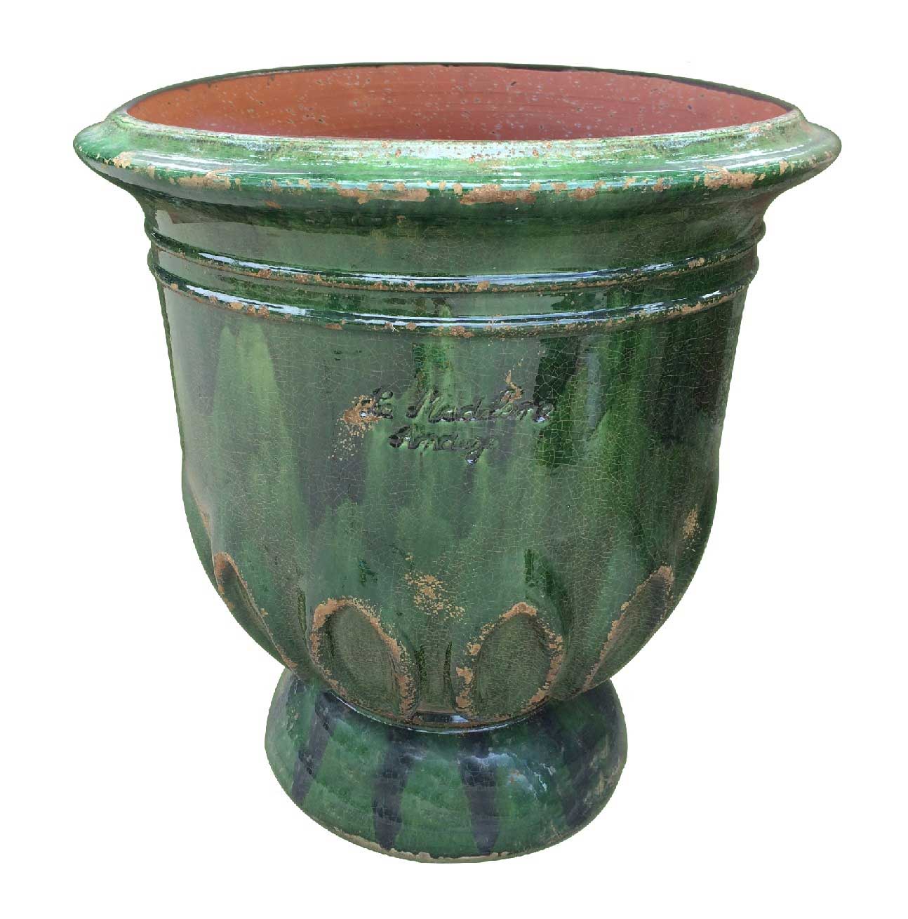 Fench Anduze Tulip Vase in Aged Green