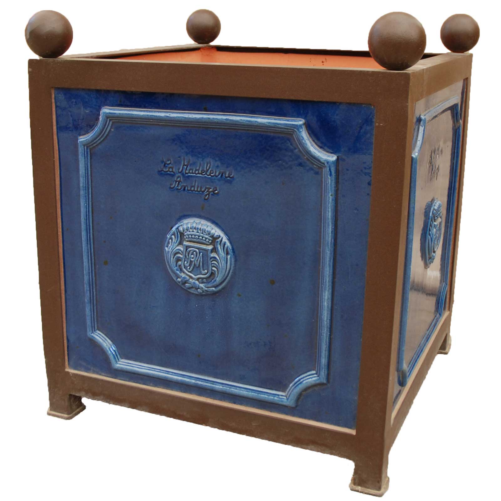 French Anduze Orange Tree Planter in Blue