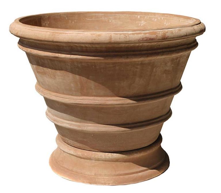 Classic Italian Terracotta Vaso Liscio with Base
