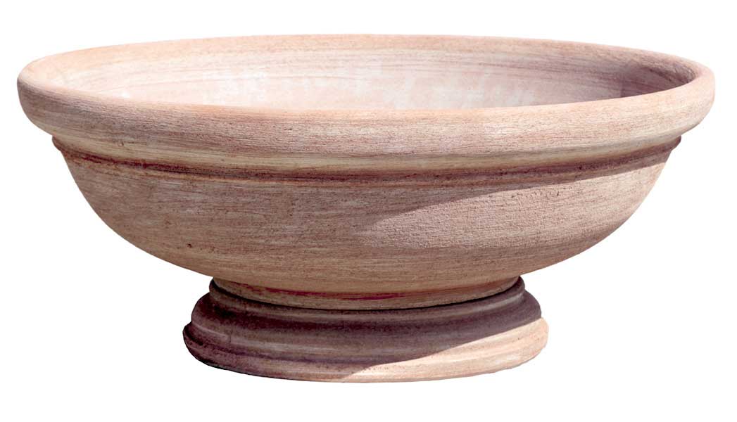Italian Terracotta Low Bowl with Base