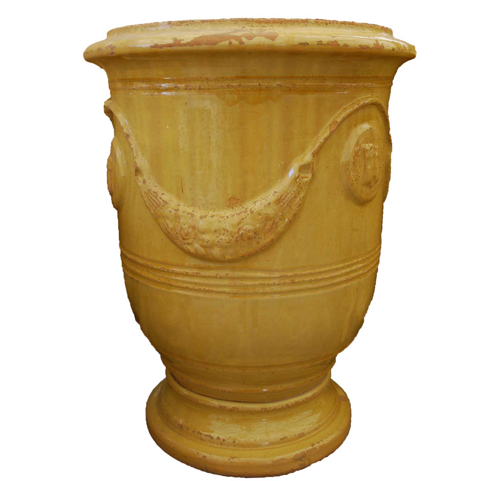 Vase Anduze Jaune Vieilli