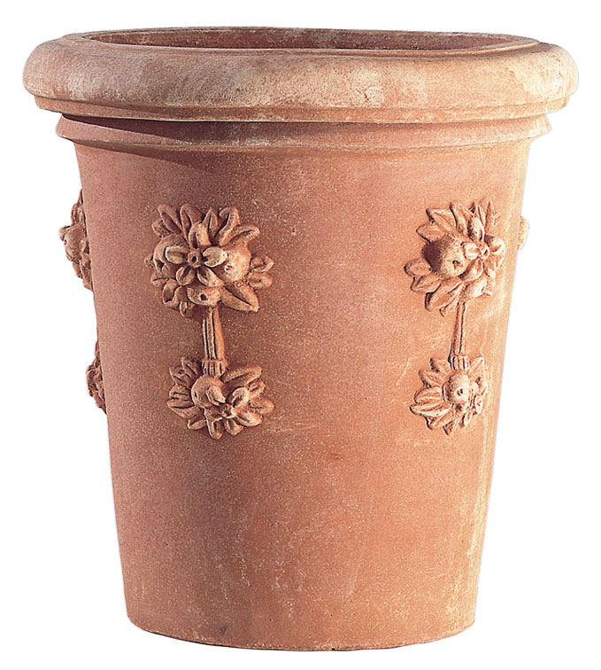 FDR50 Vaso Camelie Festonato Italian Terracotta Camellias Garland Planter