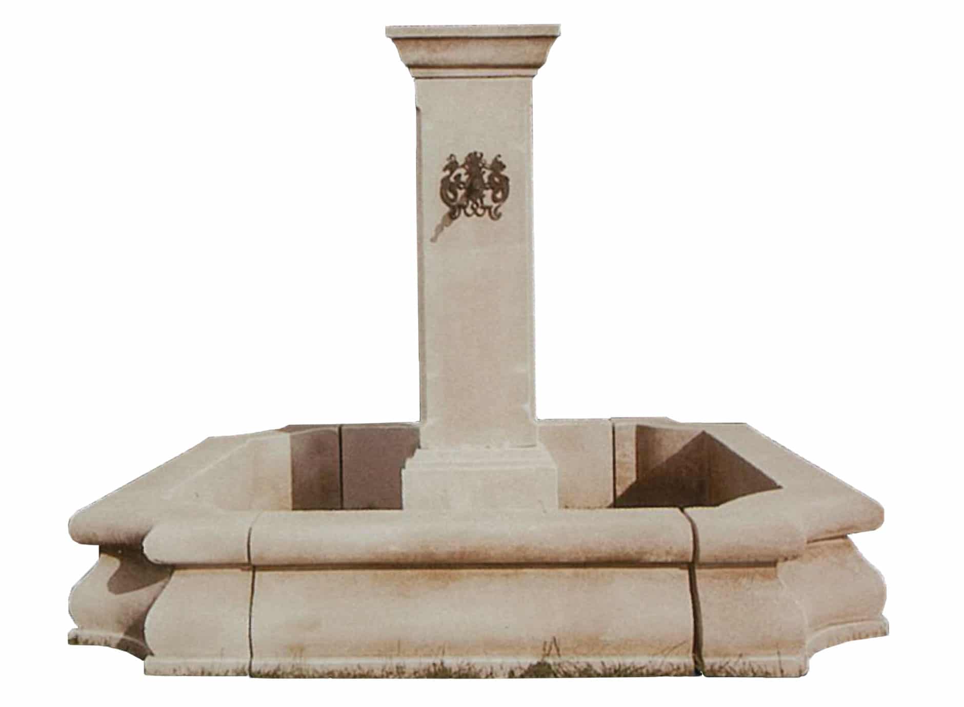 French Limestone Fountain-Centrale-Esturgeons-PTFCS036B