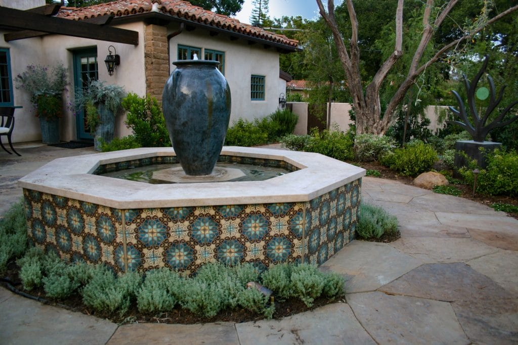 Custom Colored Italian Terracotta Fountain Conversion