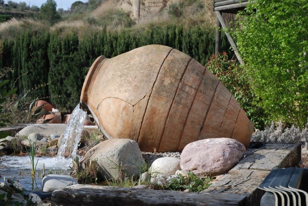 19th Century Spanish wine jar fountain conversion