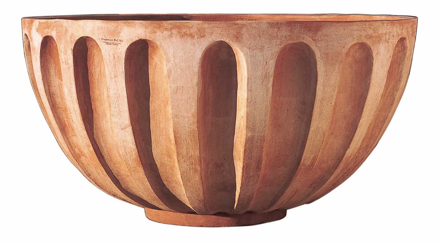 ciotola scanalata terracotta planter