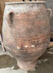 vintage Greek Pithari oil jar with a darker natural patina