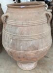 vintage Greek Pithari oil jar with a light natural patina