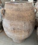 vintage Greek Pithari oil jar with a light natural patina