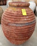 vintage Greek Peloponesian oil jar with a weathered red patina