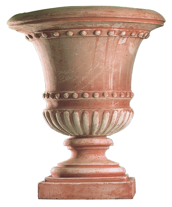 Fluted Terracotta Urn with flared Lip