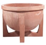 Deep Terracotta Bowl with Square Feet