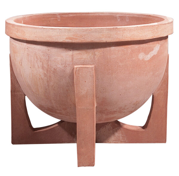 Deep Terracotta Bowl with Square Feet