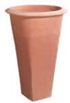 Tall Terracotta Planter with Round Rolled Rim and Squared Base