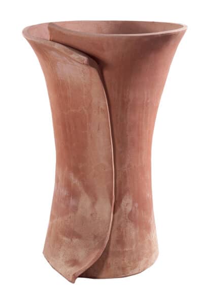 Tall Terracotta Planter with Overlapping Seam