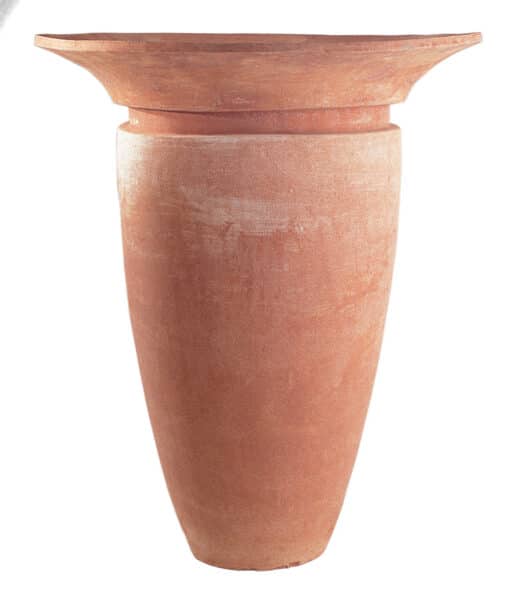 Italian Terracotta Tall Round Planter with Wide Lip