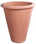 Tall conical terracotta planter