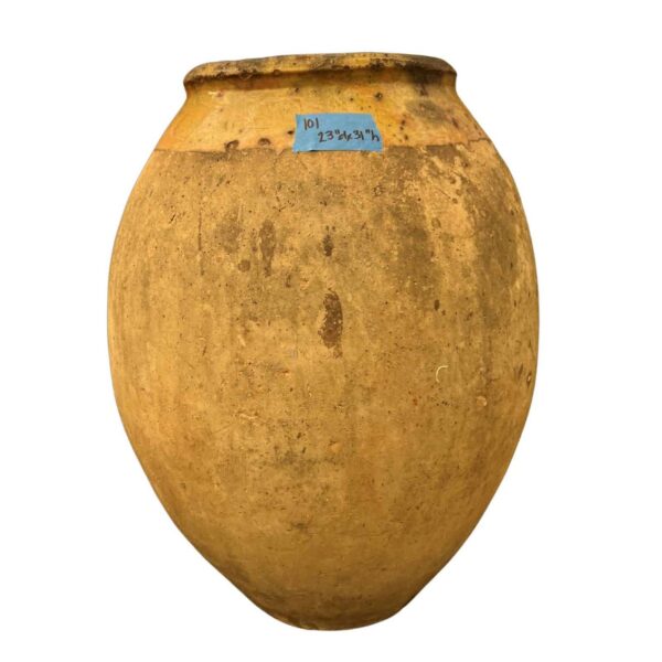 vintage French Biot with ochre glaze on the rim