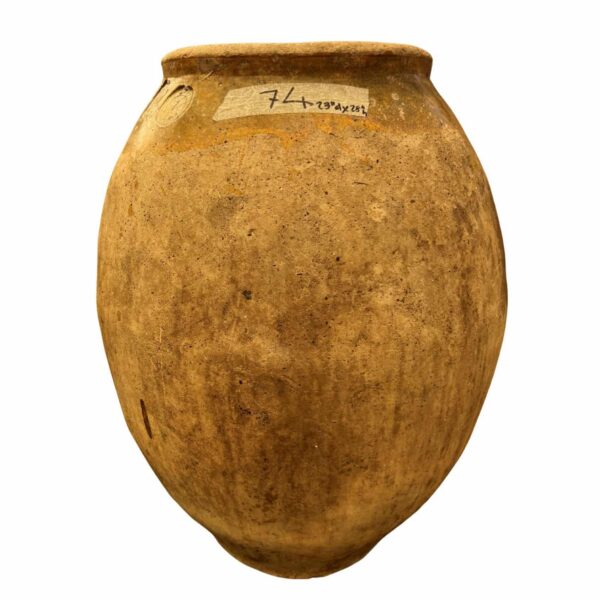 vintage French Biot with ochre glaze on the rim