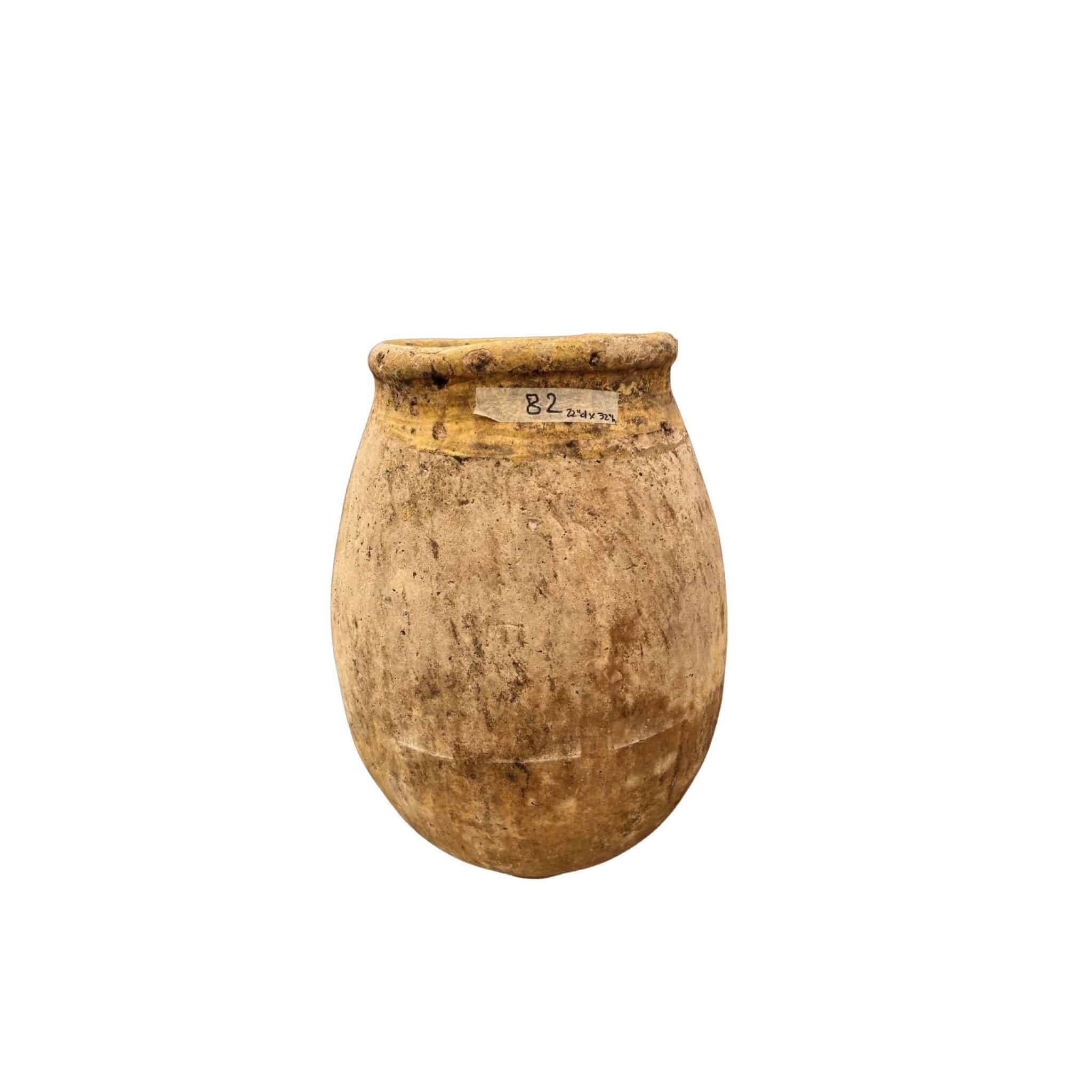 vintage French Biot with ochre glaze on the rim